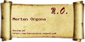 Merten Orgona névjegykártya